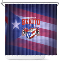 Benito Bowl Fan Gear Shower Curtain with Puerto Rican Flag Football Graphic