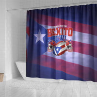 Benito Bowl Fan Gear Shower Curtain with Puerto Rican Flag Football Graphic