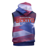 Benito Bowl Fan Gear Sleeveless Zip Hoodie with Puerto Rican Flag Football Graphic