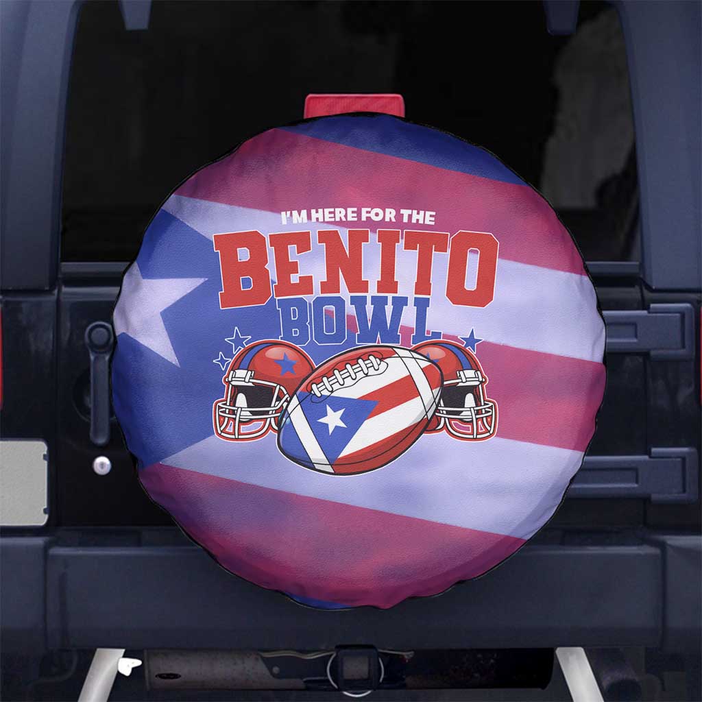 Benito Bowl Fan Gear Spare Tire Cover with Puerto Rican Flag Football Graphic