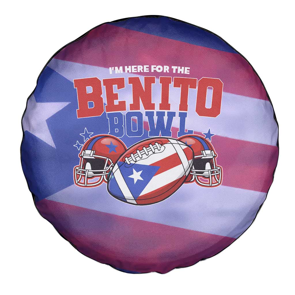 Benito Bowl Fan Gear Spare Tire Cover with Puerto Rican Flag Football Graphic