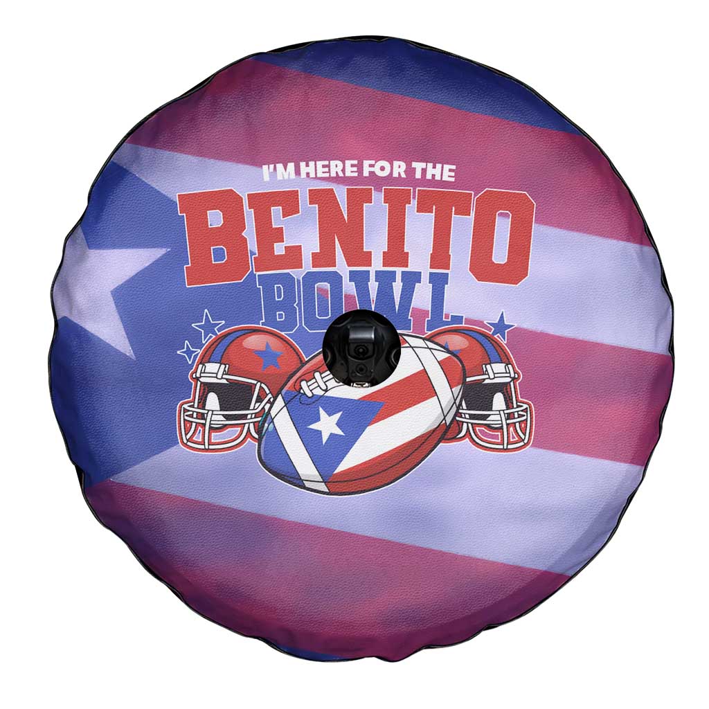 Benito Bowl Fan Gear Spare Tire Cover with Puerto Rican Flag Football Graphic
