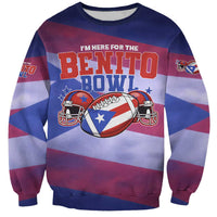 Benito Bowl Fan Gear Sweatshirt with Puerto Rican Flag Football Graphic