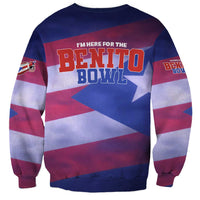 Benito Bowl Fan Gear Sweatshirt with Puerto Rican Flag Football Graphic