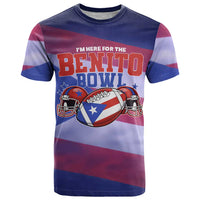 Benito Bowl Fan Gear T Shirt with Puerto Rican Flag Football Graphic