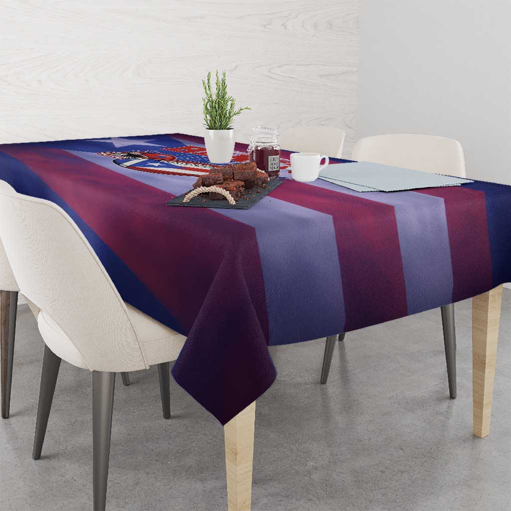Benito Bowl Fan Gear Tablecloth with Puerto Rican Flag Football Graphic