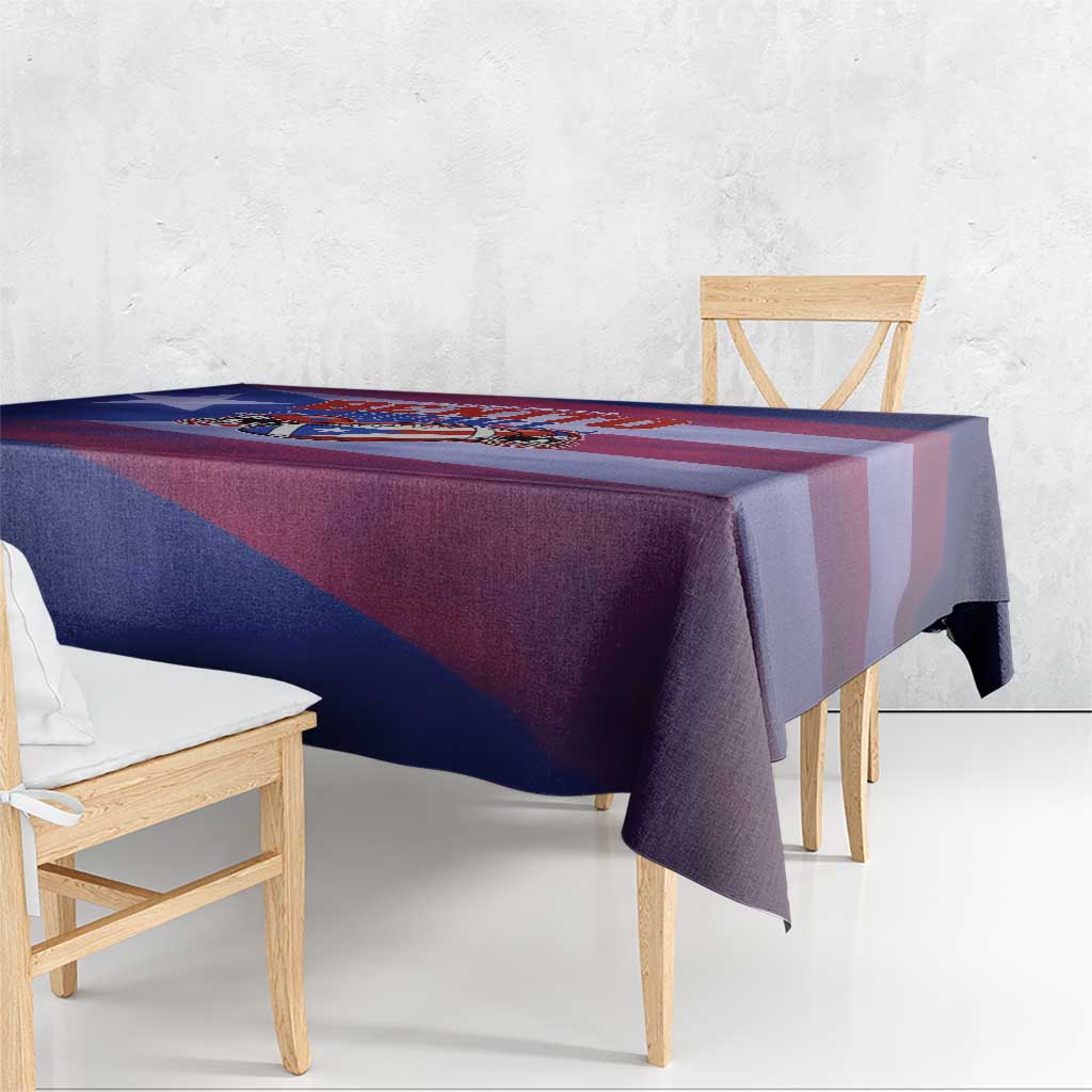 Benito Bowl Fan Gear Tablecloth with Puerto Rican Flag Football Graphic