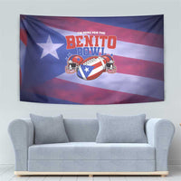 Benito Bowl Fan Gear Tapestry with Puerto Rican Flag Football Graphic