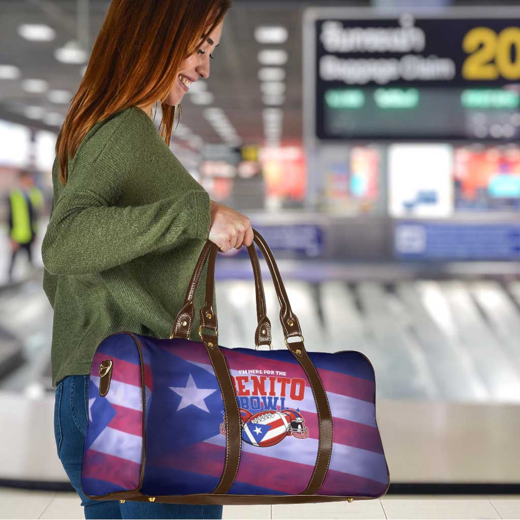 Benito Bowl Fan Gear Travel Bag with Puerto Rican Flag Football Graphic