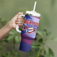 Benito Bowl Fan Gear Tumbler With Handle with Puerto Rican Flag Football Graphic