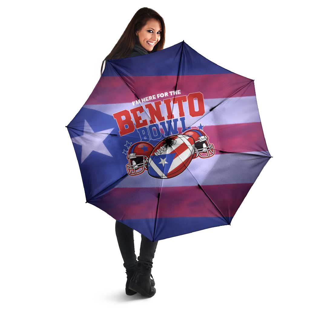 Benito Bowl Fan Gear Umbrella with Puerto Rican Flag Football Graphic