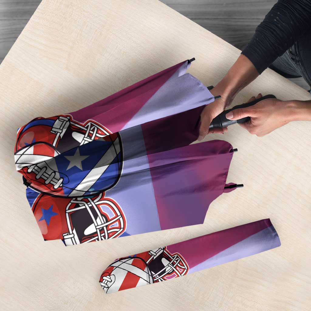 Benito Bowl Fan Gear Umbrella with Puerto Rican Flag Football Graphic