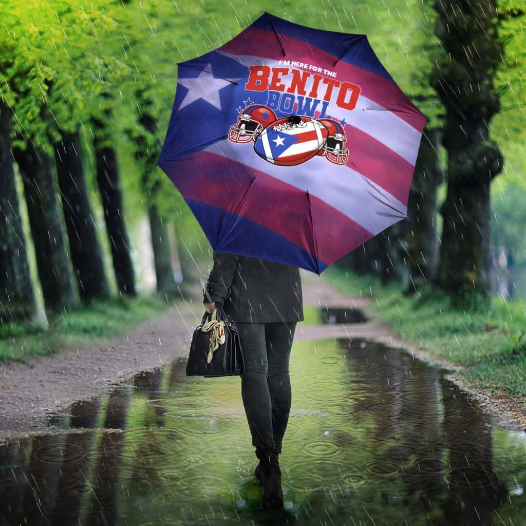 Benito Bowl Fan Gear Umbrella with Puerto Rican Flag Football Graphic
