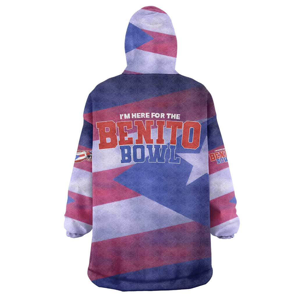 Benito Bowl Fan Gear Wearable Blanket Hoodie with Puerto Rican Flag Football Graphic