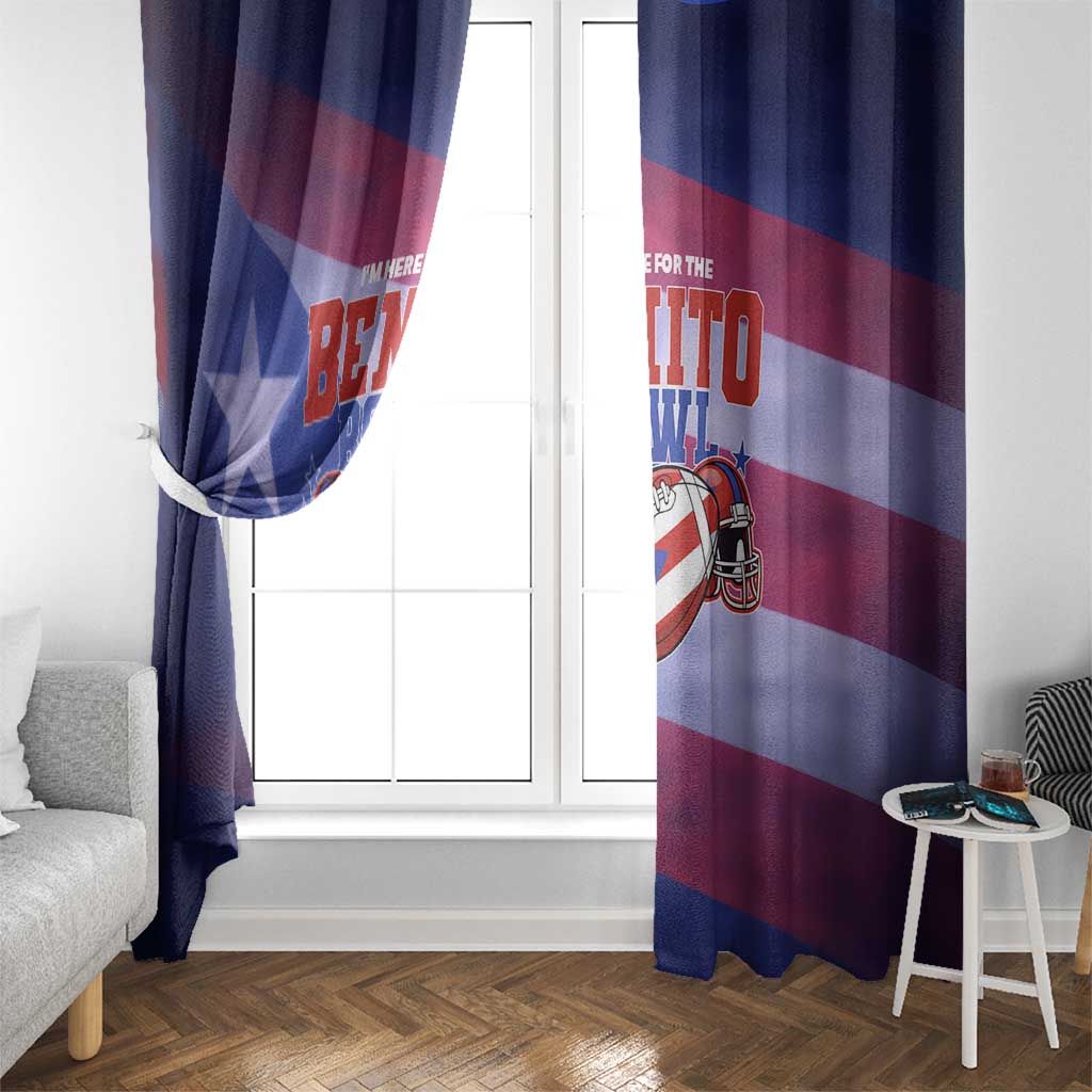 Benito Bowl Fan Gear Window Curtain with Puerto Rican Flag Football Graphic