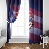 Benito Bowl Fan Gear Window Curtain with Puerto Rican Flag Football Graphic