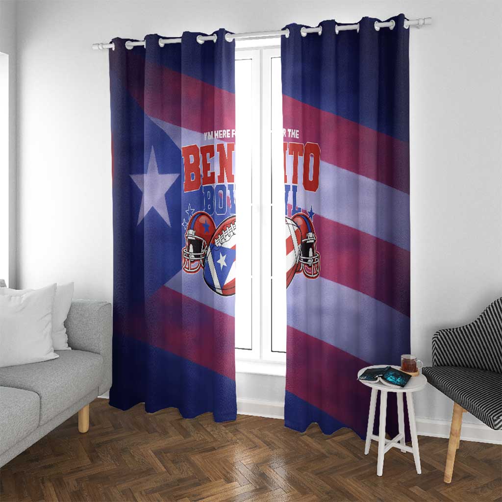 Benito Bowl Fan Gear Window Curtain with Puerto Rican Flag Football Graphic
