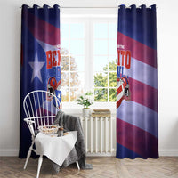 Benito Bowl Fan Gear Window Curtain with Puerto Rican Flag Football Graphic