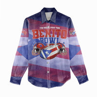 Benito Bowl Fan Gear Women Casual Shirt with Puerto Rican Flag Football Graphic