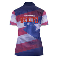 Benito Bowl Fan Gear Women Polo Shirt with Puerto Rican Flag Football Graphic