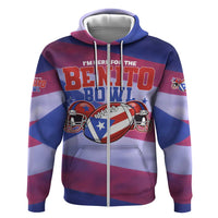 Benito Bowl Fan Gear Zip Hoodie with Puerto Rican Flag Football Graphic