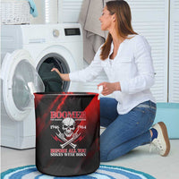 Boomer Generation Laundry Basket with Skull Crossbones and Grunge Streak Pattern