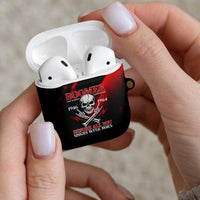 Boomer Generation AirPods Case with Skull Crossbones and Grunge Streak Pattern