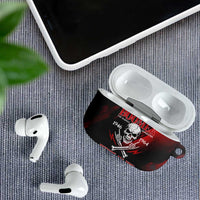Boomer Generation AirPods Case with Skull Crossbones and Grunge Streak Pattern
