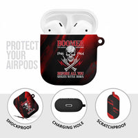 Boomer Generation AirPods Case with Skull Crossbones and Grunge Streak Pattern