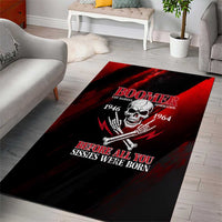 Boomer Generation Area Rug with Skull Crossbones and Grunge Streak Pattern