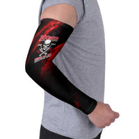 Boomer Generation Arm Sleeves with Skull Crossbones and Grunge Streak Pattern
