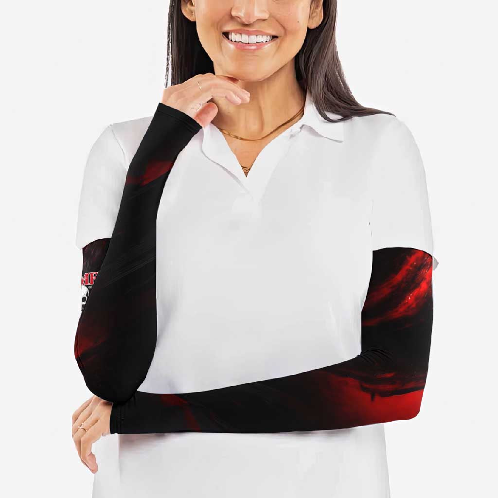 Boomer Generation Arm Sleeves with Skull Crossbones and Grunge Streak Pattern