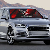Boomer Generation Auto Sun Shade with Skull Crossbones and Grunge Streak Pattern