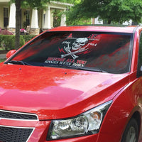 Boomer Generation Auto Sun Shade with Skull Crossbones and Grunge Streak Pattern