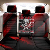 Boomer Generation Back Car Seat Cover with Skull Crossbones and Grunge Streak Pattern