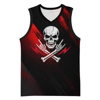 Boomer Generation Basketball Jersey with Skull Crossbones and Grunge Streak Pattern