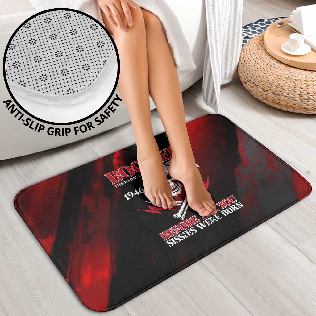 Boomer Generation Bathroom Set with Skull Crossbones and Grunge Streak Pattern