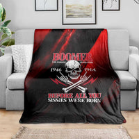 Boomer Generation Blanket with Skull Crossbones and Grunge Streak Pattern