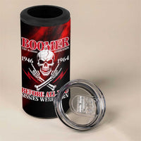 Boomer Generation 4 in 1 Can Cooler Tumbler with Skull Crossbones and Grunge Streak Pattern