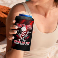 Boomer Generation 4 in 1 Can Cooler Tumbler with Skull Crossbones and Grunge Streak Pattern