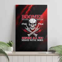 Boomer Generation Canvas Wall Art with Skull Crossbones and Grunge Streak Pattern