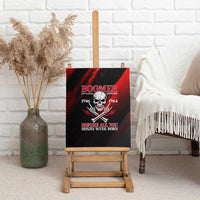 Boomer Generation Canvas Wall Art with Skull Crossbones and Grunge Streak Pattern