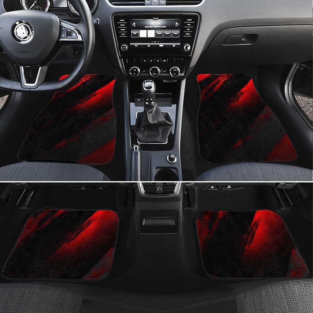 Boomer Generation Car Mats with Skull Crossbones and Grunge Streak Pattern