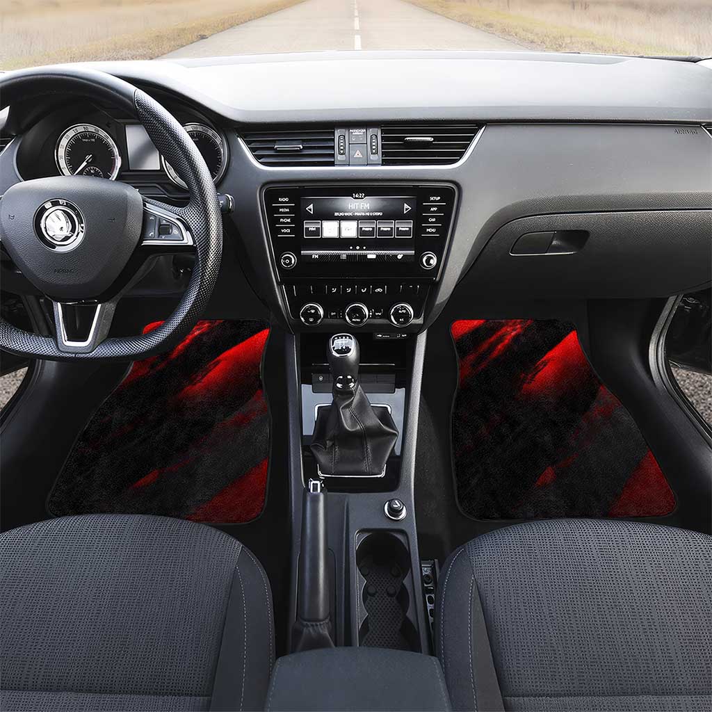 Boomer Generation Car Mats with Skull Crossbones and Grunge Streak Pattern