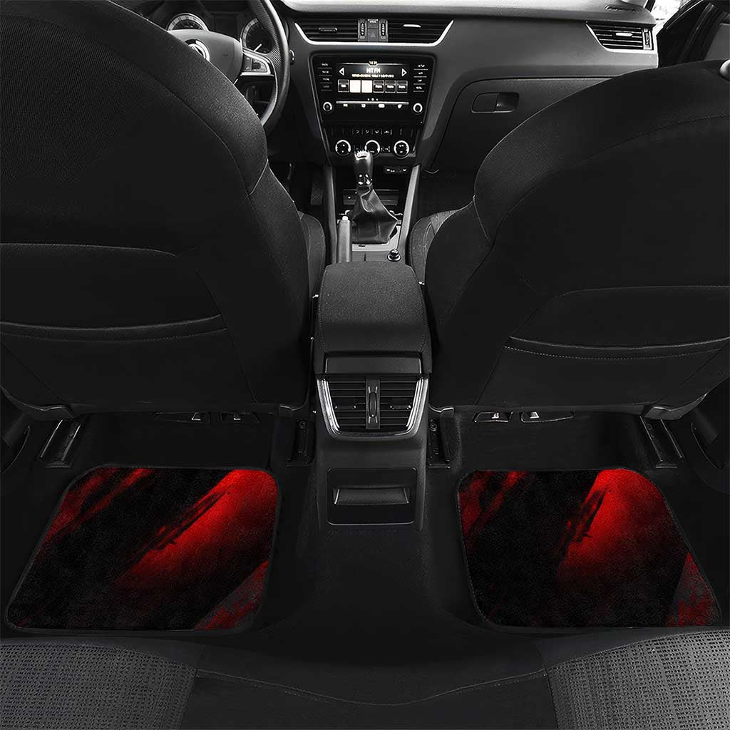 Boomer Generation Car Mats with Skull Crossbones and Grunge Streak Pattern