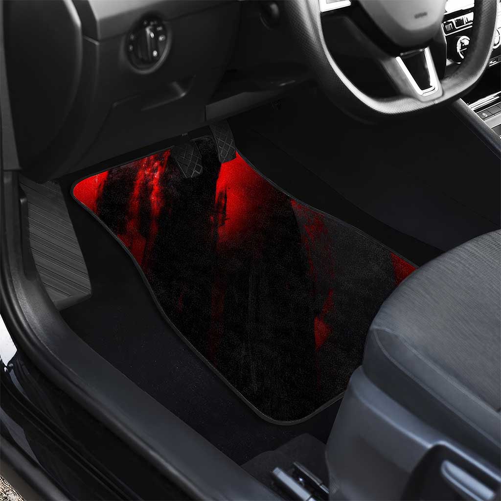 Boomer Generation Car Mats with Skull Crossbones and Grunge Streak Pattern