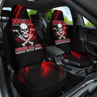 Boomer Generation Car Seat Cover with Skull Crossbones and Grunge Streak Pattern