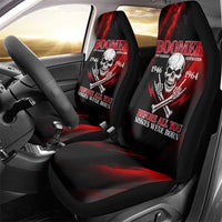 Boomer Generation Car Seat Cover with Skull Crossbones and Grunge Streak Pattern