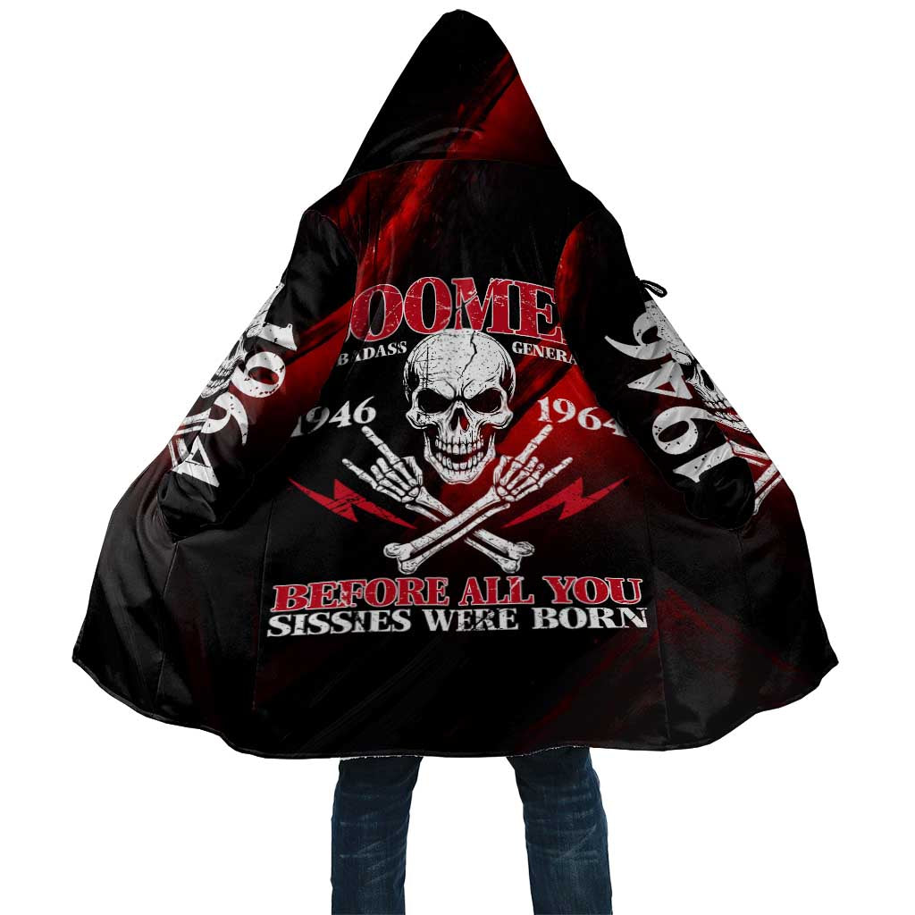 Boomer Generation Cloak with Skull Crossbones and Grunge Streak Pattern