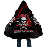 Boomer Generation Cloak with Skull Crossbones and Grunge Streak Pattern